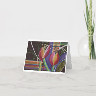 De Remerciements Bright on Black Pastel Tulips Carte pour notes