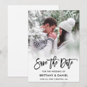 De Remerciements Brosse Moderne Script Photo Enregistrer La Carte D (Devant / Derrière)