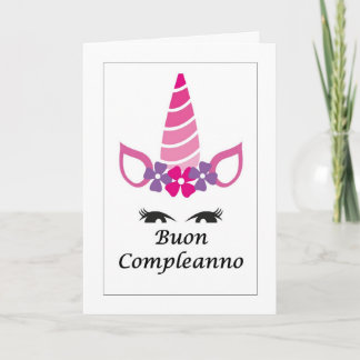 De Remerciements Buon Compleanno Unicorn - Carte italienne