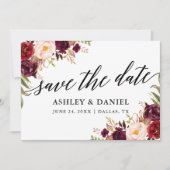 De Remerciements Calligraphie Floral Bourgogne Enregistrer La Carte (Devant)