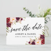 De Remerciements Calligraphie Floral Bourgogne Enregistrer La Carte (Debout devant)