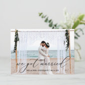 De Remerciements Calligraphie Nous Avons Marié Photo Mariage Carte (Debout devant)