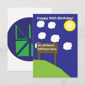 De Remerciements Carte 40e anniversaire (Devant / Derrière)