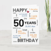 De Remerciements Carte 50e anniversaire (Devant)