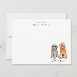 De Remerciements Carte à billet plat Cute Grey & Golden Doodle