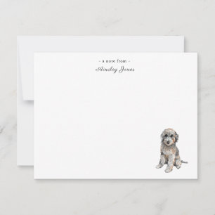 De Remerciements Carte à billet plat pour chien mignonne Grey Doodl