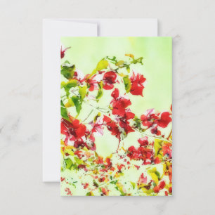 De Remerciements Carte à billets plats Bougainvillea Pink Flower Ar