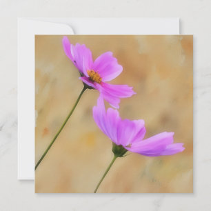 De Remerciements Carte à billets plats rose Cosmos Floral Art Flat