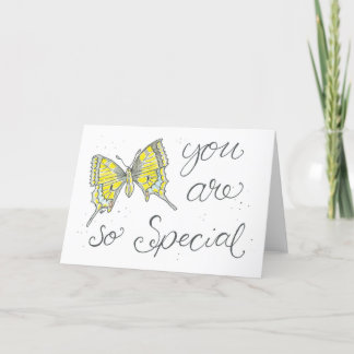 De Remerciements Carte à papillon aquarelle