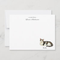 Carte à plat personnalisée pour chat mignon
