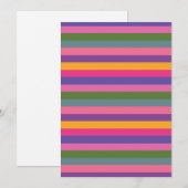 De Remerciements carte à rayures colorées (Devant / Derrière)