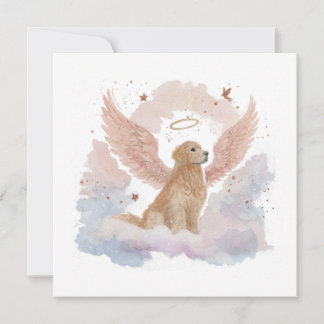 De Remerciements Carte Angélique Golden Retriever