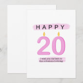 De Remerciements Carte anniversaire 20 (Devant / Derrière)