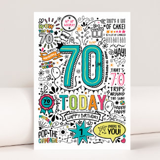 De Remerciements Carte anniversaire 70e