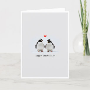 De Remerciements Carte Anniversaire des pingouins