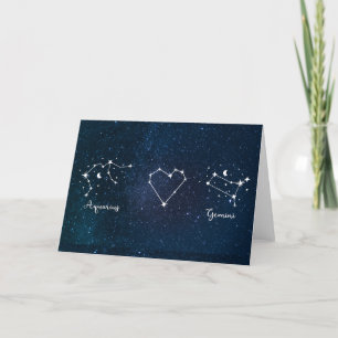 De Remerciements Carte Aquarius + Gemini Saint-Valentin