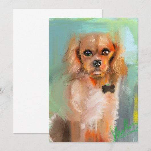 De Remerciements Carte Art numérique Cocker-Spaniel par Shelley (Devant / Derrière)