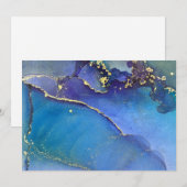 De Remerciements Carte blanche Abstraite à encre d'alcool or multic (Devant / Derrière)