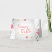 DE REMERCIEMENTS CARTE BLANCHE HARES EASTER (Devant)