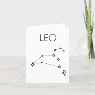 De Remerciements Carte blanche LEO zodiac star constellation