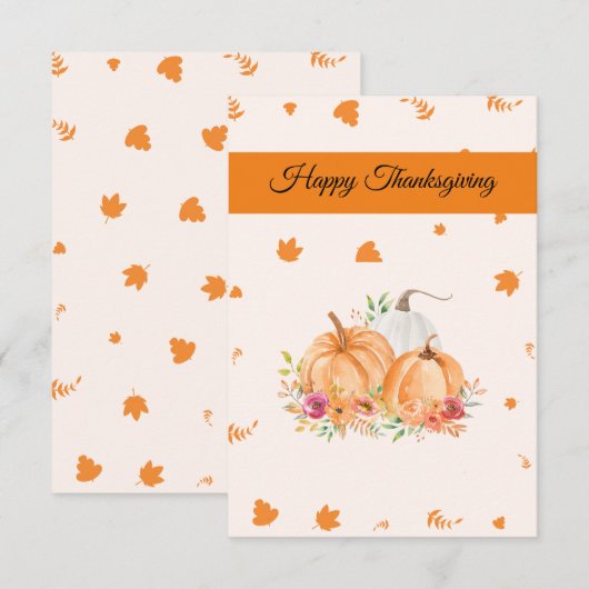 De Remerciements Carte Bon thanksgiving simple et belle (Devant / Derrière)