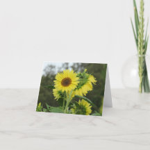 Carte Bright Yellow Sunflower Note