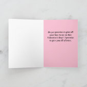 De Remerciements Carte Bunny Valentine en rose (Intérieur)