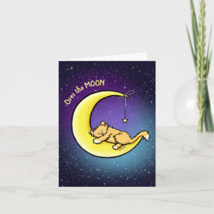 De Remerciements Carte Chat Orange Amour Lunaire