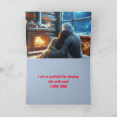 DE REMERCIEMENTS CARTE CHRISTMAS COUPLE FIRESIDE (Intérieur)