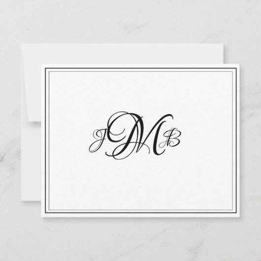 De Remerciements Carte classique Monogram Flourish Script Note (Devant)