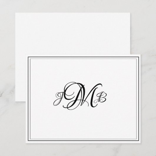 De Remerciements Carte classique Monogram Flourish Script Note (Devant / Derrière)