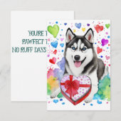 De Remerciements Carte Coeur Husky Candy (Devant / Derrière)