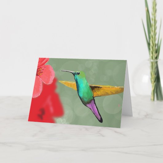 De Remerciements carte colibri toutes les occasions (Devant)