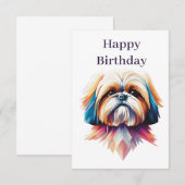 De Remerciements Carte Collorfull Shih Tzu (Devant / Derrière)