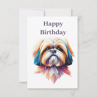 De Remerciements Carte Collorfull Shih Tzu