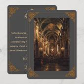 De Remerciements Carte commémorative religieuse ornée - Funérailles (Devant / Derrière)