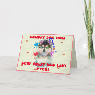 De Remerciements Carte Dame Chien Fou Chien Personnalisé Pomsky Mam