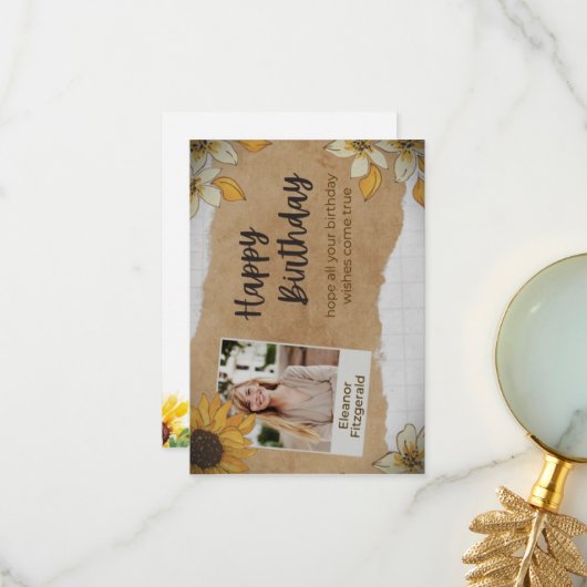 De Remerciements Carte d'anniversaire (Devant/Arrière en situation)