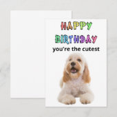 De Remerciements carte d'anniversaire (Devant / Derrière)