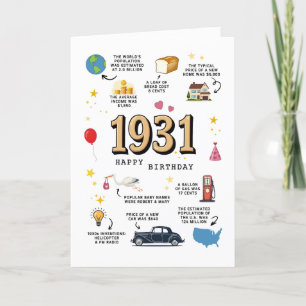 De Remerciements Carte d'anniversaire 1931 pour papa ou maman