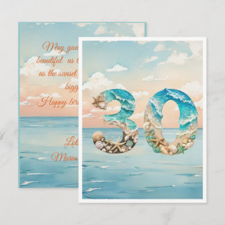 De Remerciements Carte d'anniversaire 30 Beach Beautiful
