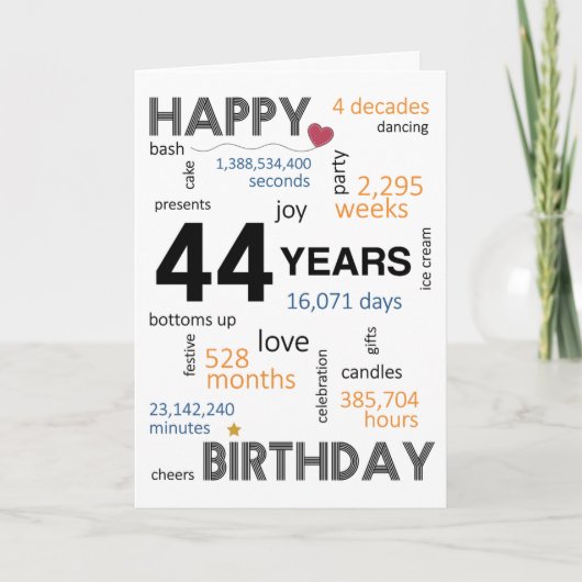 De Remerciements Carte d'anniversaire 44e (Devant)