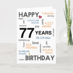 De Remerciements Carte d'anniversaire 77e