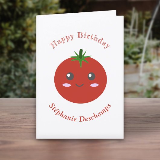 De Remerciements Carte d'anniversaire à la tomate mignonne