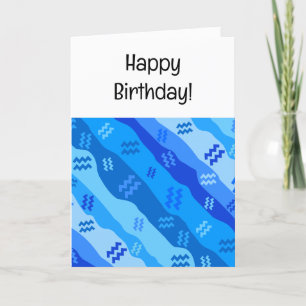 De Remerciements Carte d'anniversaire Aquarius Zodiac Stripes