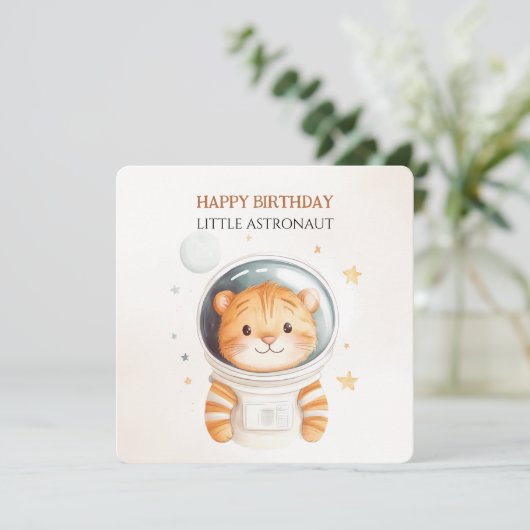 De Remerciements Carte d'anniversaire Astronaute Thème Spatial pour (Debout devant)