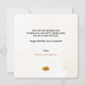 De Remerciements Carte d'anniversaire Astronaute Thème Spatial pour (Dos)