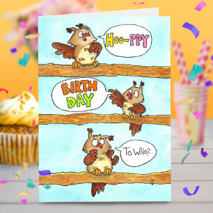 De Remerciements Carte d'anniversaire aux chouettes mignonnes