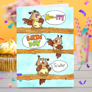 De Remerciements Carte d'anniversaire aux chouettes mignonnes