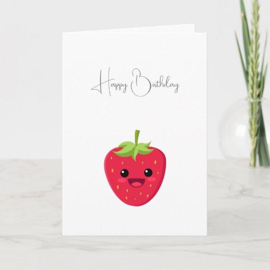 De Remerciements Carte d'anniversaire aux fraises (Devant)